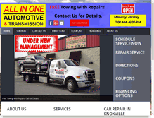 Tablet Screenshot of allinoneautomotive.com